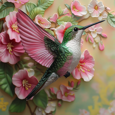 Hummingbird Sign, DCO-13204, Sign For Wreath, 10x10